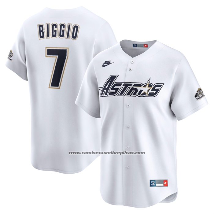 Camiseta Beisbol Hombre Houston Astros Craig Biggio Throwback Cooperstown Collection Limited Blanco1